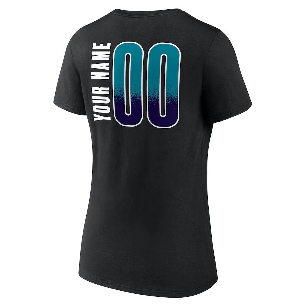 Charlotte Hornets Women's Home Court Pop Personalized Name & Number V-Neck T-Shirt