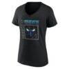 Charlotte Hornets Women's Home Court Pop Personalized Name & Number V-Neck T-Shirt - Black - Side View