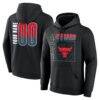 Chicago Bulls Big & Tall Home Court Pop Personalized Name & Number Hoodie - Black - Front View
