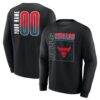 Chicago Bulls Home Court Pop Personalized Name & Number Sweatshirt - Black - Front View