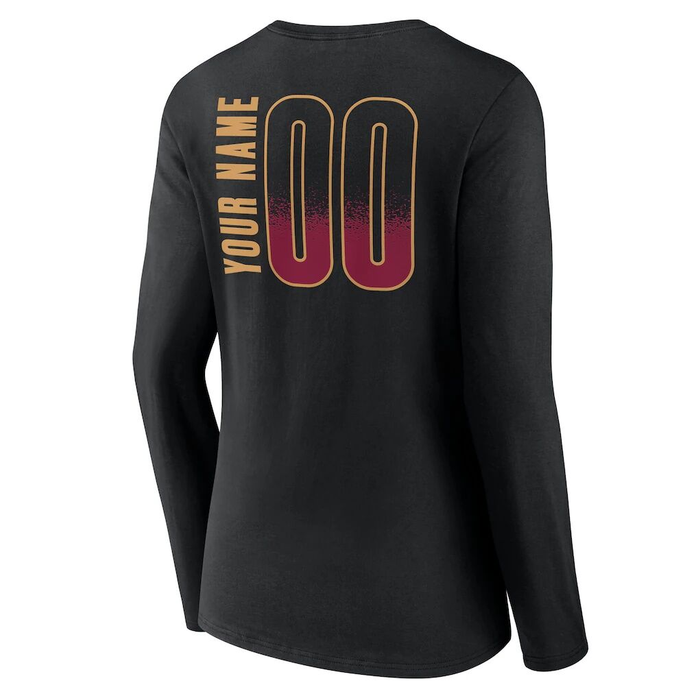 Cleveland Cavaliers Women's Home Court Pop Personalized Name & Number Long Sleeve V-Neck T-Shirt