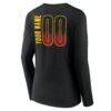 Denver Nuggets Women's Home Court Pop Personalized Name & Number Long Sleeve V-Neck T-Shirt - Black - Detail View