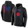 Detroit Pistons Big & Tall Home Court Pop Personalized Name & Number Hoodie - Black - Front View