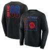 Detroit Pistons Home Court Pop Personalized Name & Number Sweatshirt - Black - Front View
