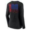 Detroit Pistons Women's Home Court Pop Personalized Name & Number Long Sleeve V-Neck T-Shirt - Black - Detail View