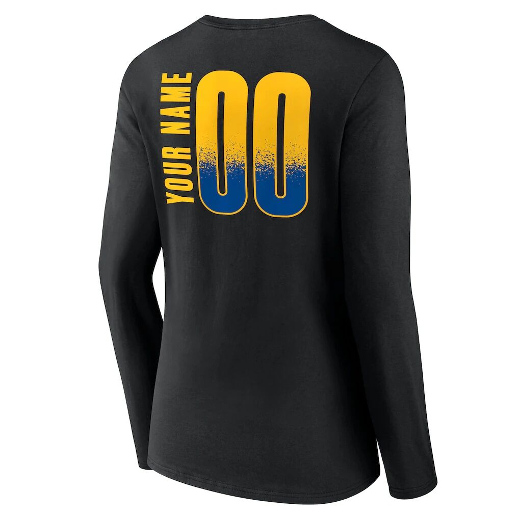Golden State Warriors Women's Home Court Pop Personalized Name & Number Long Sleeve V-Neck T-Shirt