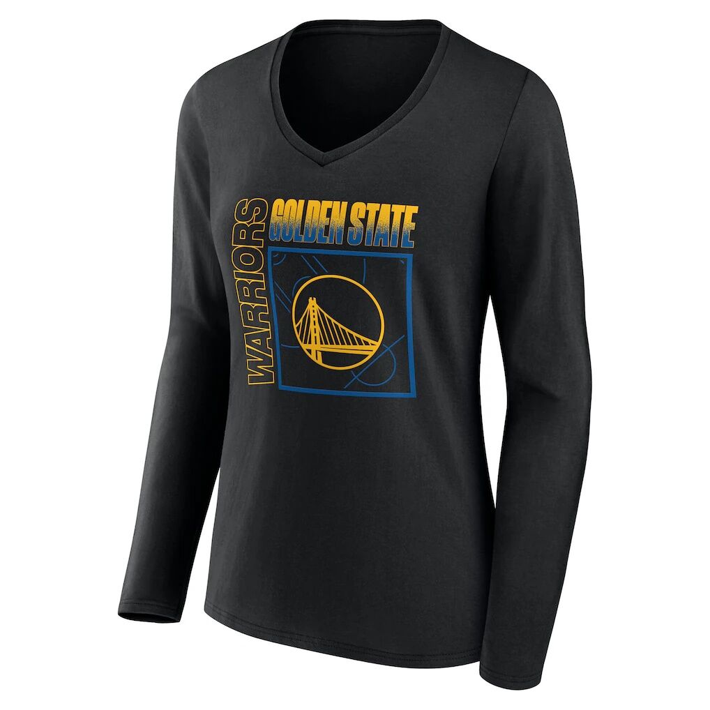 Golden State Warriors Women's Home Court Pop Personalized Name & Number Long Sleeve V-Neck T-Shirt