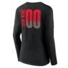 Houston Rockets Women's Home Court Pop Personalized Name & Number Long Sleeve V-Neck T-Shirt - Black - Detail View