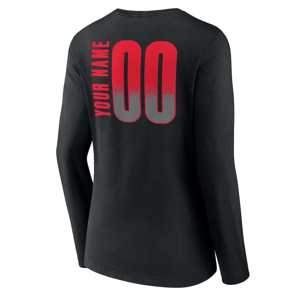 Houston Rockets Women's Home Court Pop Personalized Name & Number Long Sleeve V-Neck T-Shirt