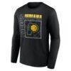 Indiana Pacers Home Court Pop Personalized Name & Number Long Sleeve T-Shirt - Black - Side View