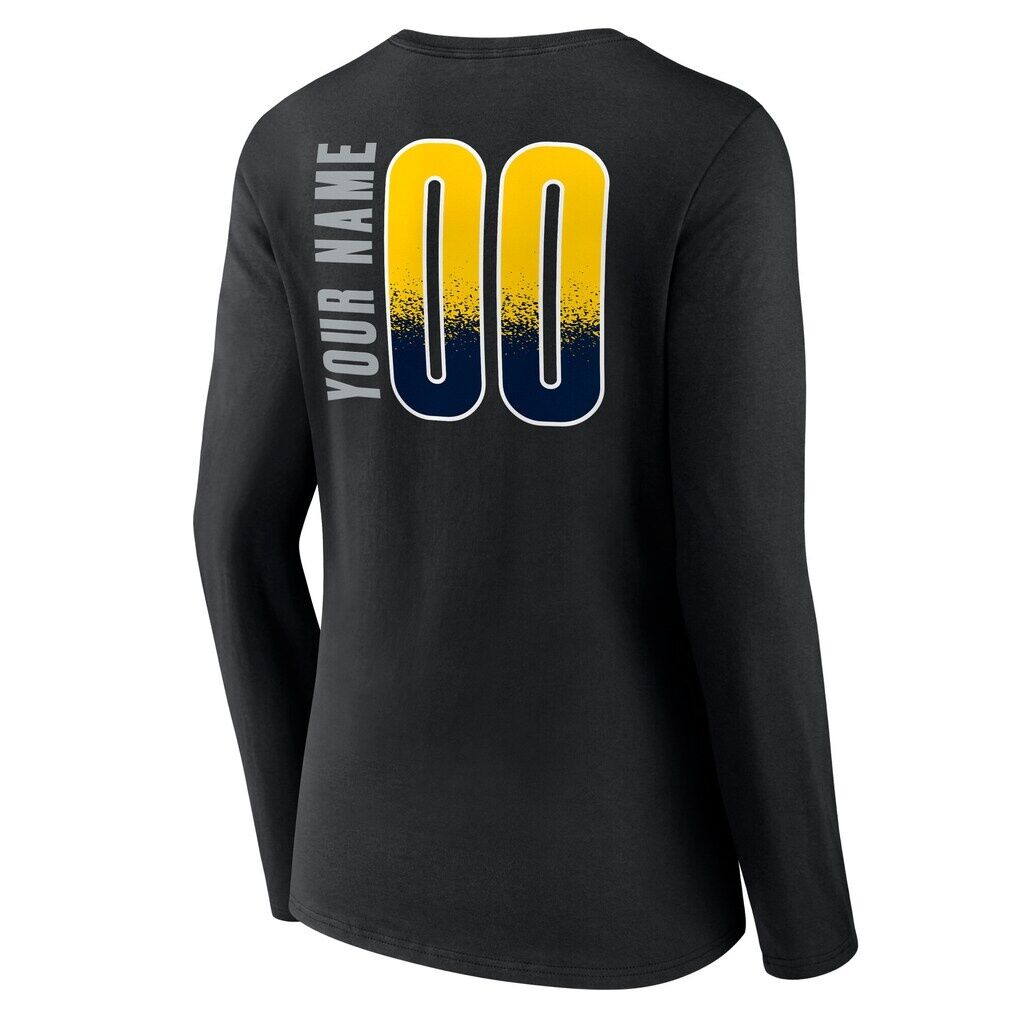 Indiana Pacers Women's Home Court Pop Personalized Name & Number Long Sleeve V-Neck T-Shirt