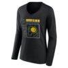 Indiana Pacers Women's Home Court Pop Personalized Name & Number Long Sleeve V-Neck T-Shirt - Black - Side View