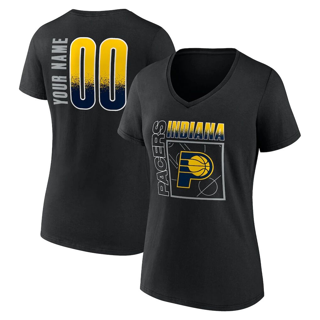 Indiana Pacers Women's Home Court Pop Personalized Name & Number V-Neck T-Shirt