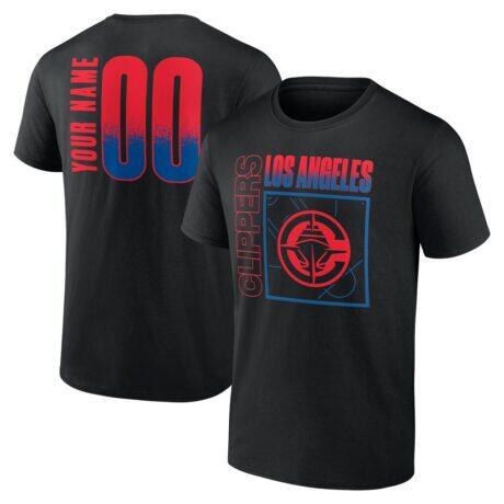 LA Clippers Home Court Pop Personalized Name & Number T-Shirt - Black - Front View