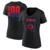 LA Clippers Women's Home Court Pop Personalized Name & Number V-Neck T-Shirt - Black - Front View