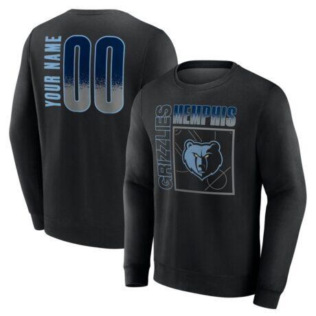Memphis Grizzlies Home Court Pop Personalized Name & Number Sweatshirt - Black - Front View