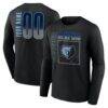 Memphis Grizzlies Home Court Pop Personalized Name & Number Long Sleeve T-Shirt - Black - Front View