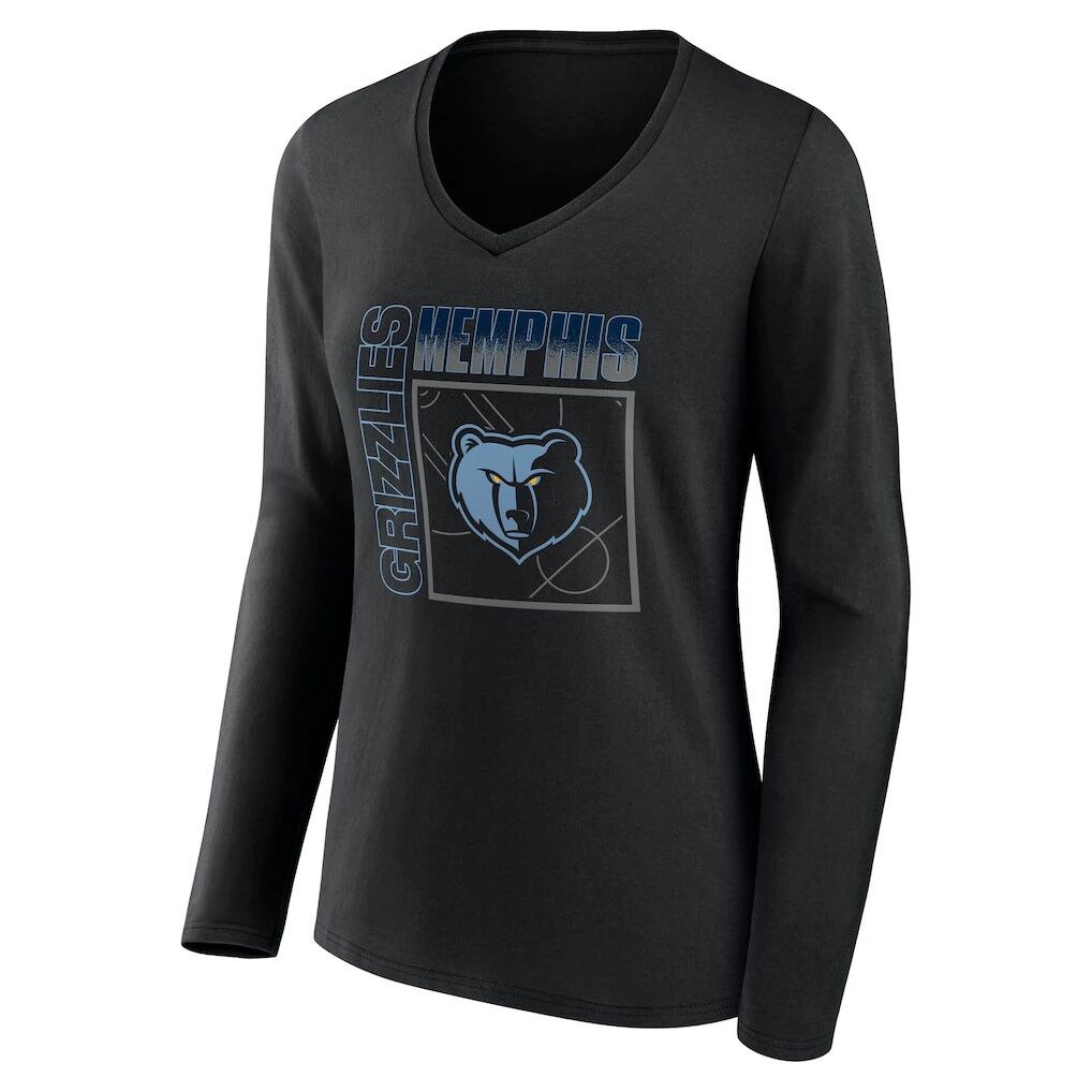 Memphis Grizzlies Women's Home Court Pop Personalized Name & Number Long Sleeve V-Neck T-Shirt