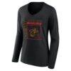 Miami Heat Women's Home Court Pop Personalized Name & Number Long Sleeve V-Neck T-Shirt - Black - Side View