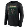 Milwaukee Bucks Home Court Pop Personalized Name & Number Long Sleeve T-Shirt - Black - Side View