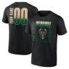 Milwaukee Bucks Home Court Pop Personalized Name & Number T-Shirt - Black - Front View