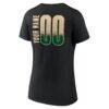 Milwaukee Bucks Women's Home Court Pop Personalized Name & Number V-Neck T-Shirt - Black - Detail View