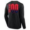 New Orleans Pelicans Home Court Pop Personalized Name & Number Long Sleeve T-Shirt - Black - Detail View