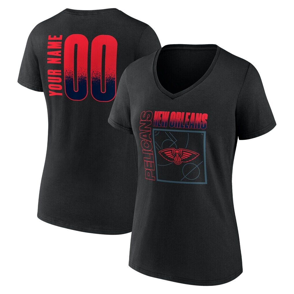 New Orleans Pelicans Women's Home Court Pop Personalized Name & Number V-Neck T-Shirt