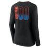 Oklahoma City Thunder Women's Home Court Pop Personalized Name & Number Long Sleeve V-Neck T-Shirt - Black - Detail View