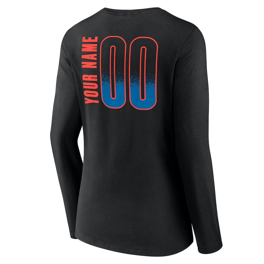 Oklahoma City Thunder Women's Home Court Pop Personalized Name & Number Long Sleeve V-Neck T-Shirt