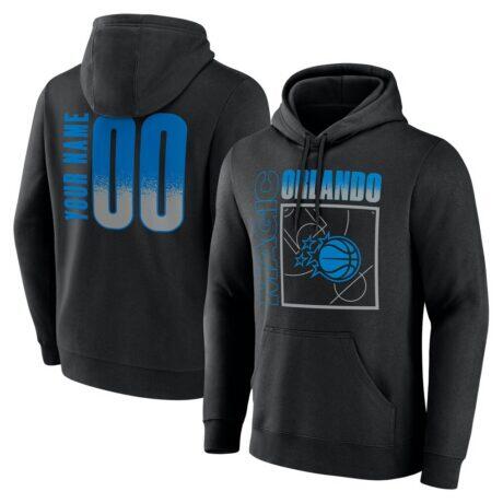 Orlando Magic Home Court Pop Personalized Name & Number Hoodie - Black - Front View