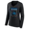 Orlando Magic Women's Home Court Pop Personalized Name & Number Long Sleeve V-Neck T-Shirt - Black - Side View