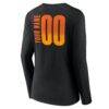 Phoenix Suns Women's Home Court Pop Personalized Name & Number Long Sleeve V-Neck T-Shirt - Black - Detail View