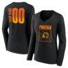 Phoenix Suns Women's Home Court Pop Personalized Name & Number Long Sleeve V-Neck T-Shirt - Black - Front View
