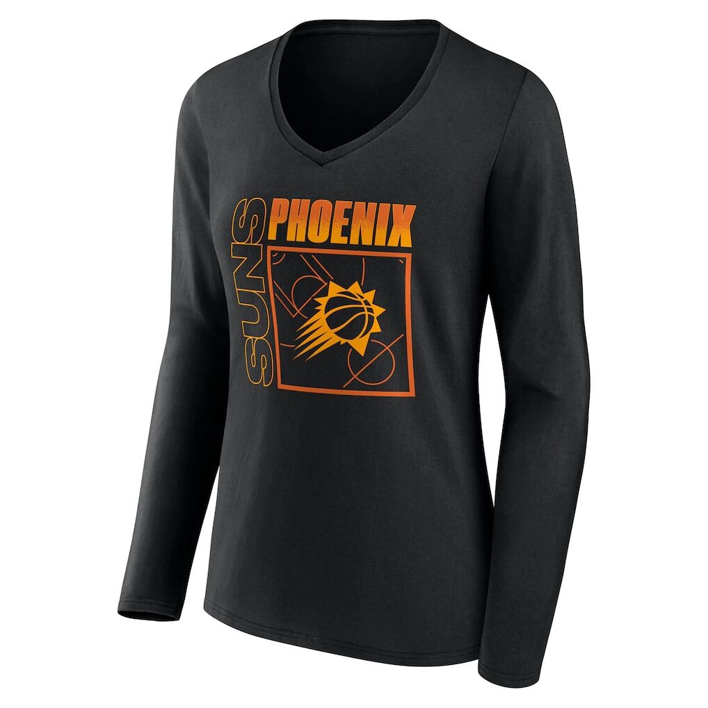 Phoenix Suns Women's Home Court Pop Personalized Name & Number Long Sleeve V-Neck T-Shirt