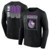 Sacramento Kings Home Court Pop Personalized Name & Number Long Sleeve T-Shirt - Black - Front View
