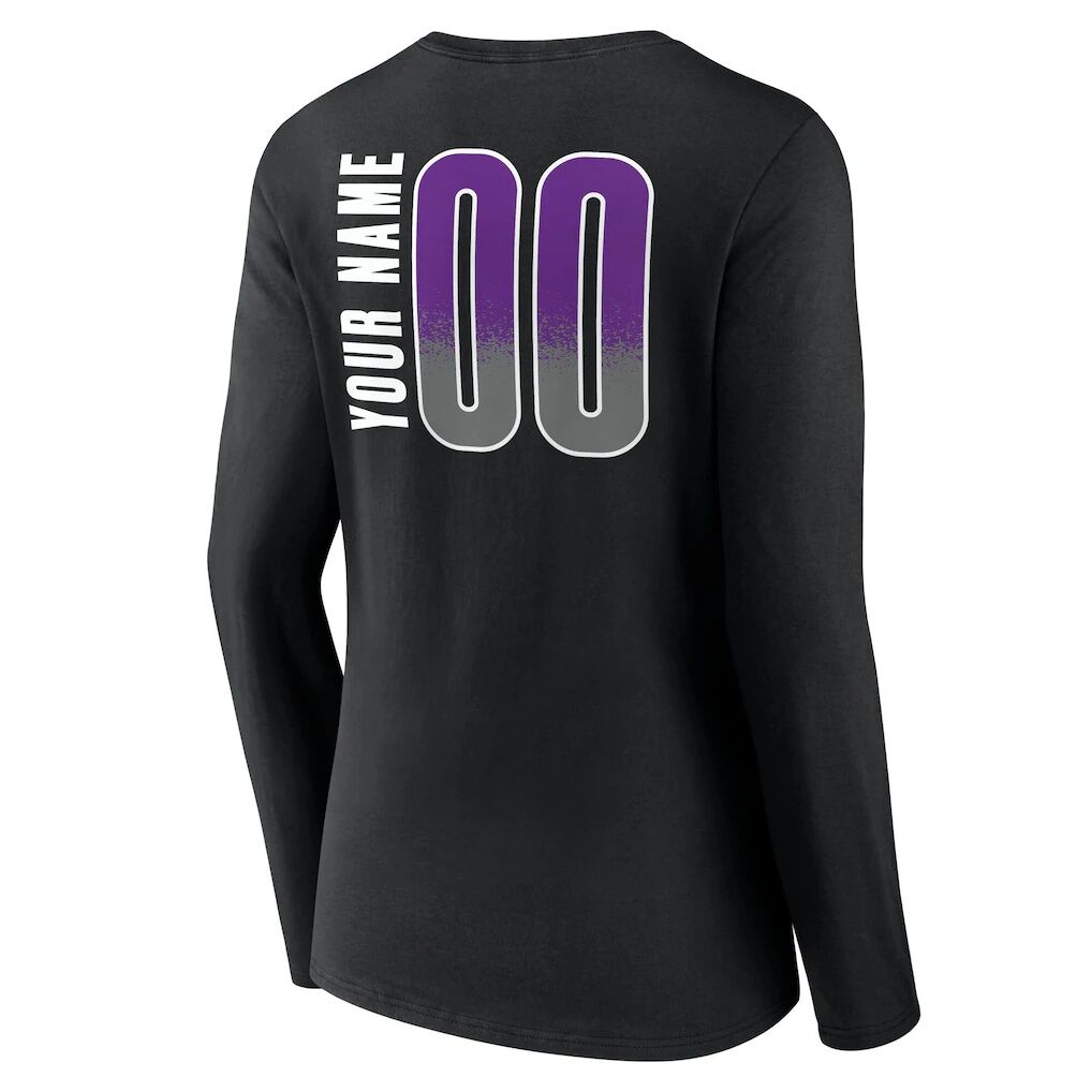 Sacramento Kings Women's Home Court Pop Personalized Name & Number Long Sleeve V-Neck T-Shirt