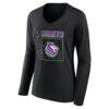 Sacramento Kings Women's Home Court Pop Personalized Name & Number Long Sleeve V-Neck T-Shirt - Black - Side View