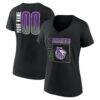 Sacramento Kings Women's Home Court Pop Personalized Name & Number V-Neck T-Shirt - Black - Front View