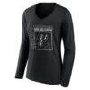 San Antonio Spurs Women's Home Court Pop Personalized Name & Number Long Sleeve V-Neck T-Shirt - Black - Side View