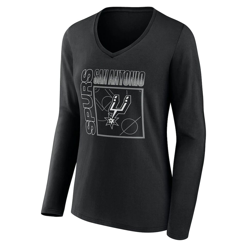 San Antonio Spurs Women's Home Court Pop Personalized Name & Number Long Sleeve V-Neck T-Shirt