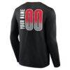 Toronto Raptors Home Court Pop Personalized Name & Number Long Sleeve T-Shirt - Black - Detail View
