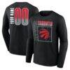 Toronto Raptors Home Court Pop Personalized Name & Number Long Sleeve T-Shirt - Black - Front View