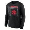 Toronto Raptors Home Court Pop Personalized Name & Number Long Sleeve T-Shirt - Black - Side View