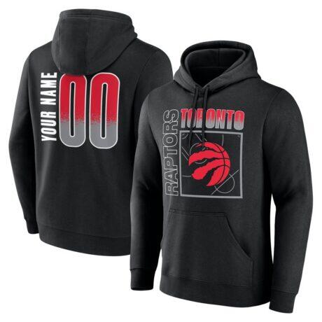 Toronto Raptors Home Court Pop Personalized Name & Number Hoodie - Black - Front View