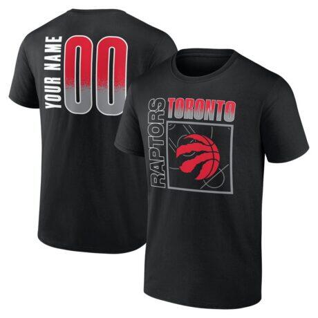 Toronto Raptors Home Court Pop Personalized Name & Number T-Shirt - Black - Front View