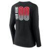 Toronto Raptors Women's Home Court Pop Personalized Name & Number Long Sleeve V-Neck T-Shirt - Black - Detail View
