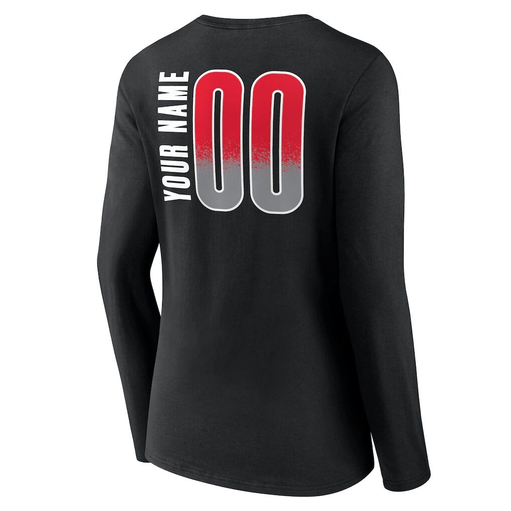 Toronto Raptors Women's Home Court Pop Personalized Name & Number Long Sleeve V-Neck T-Shirt