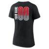 Toronto Raptors Women's Home Court Pop Personalized Name & Number V-Neck T-Shirt - Black - Detail View
