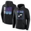 Utah Jazz Big & Tall Home Court Pop Personalized Name & Number Hoodie - Black - Front View
